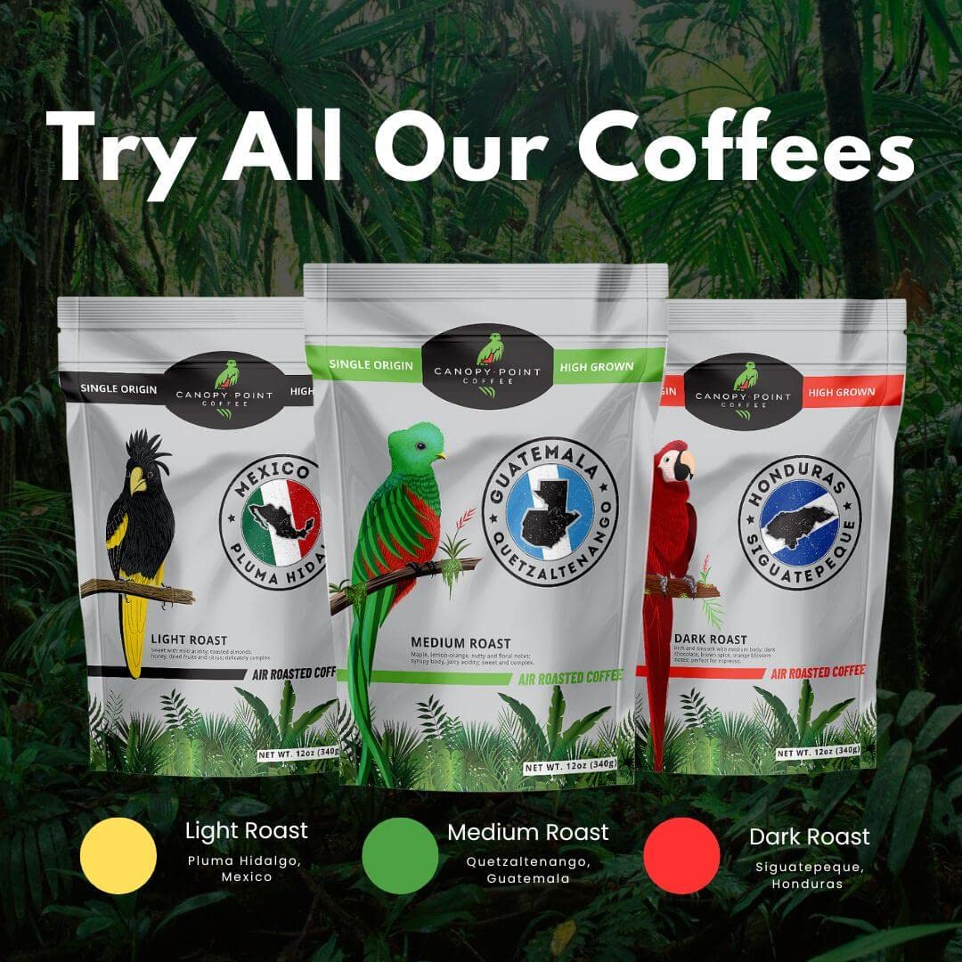 Canopy Point Coffee Honduras Dark Roast desk setup, perfect for morning ritual and aroma
