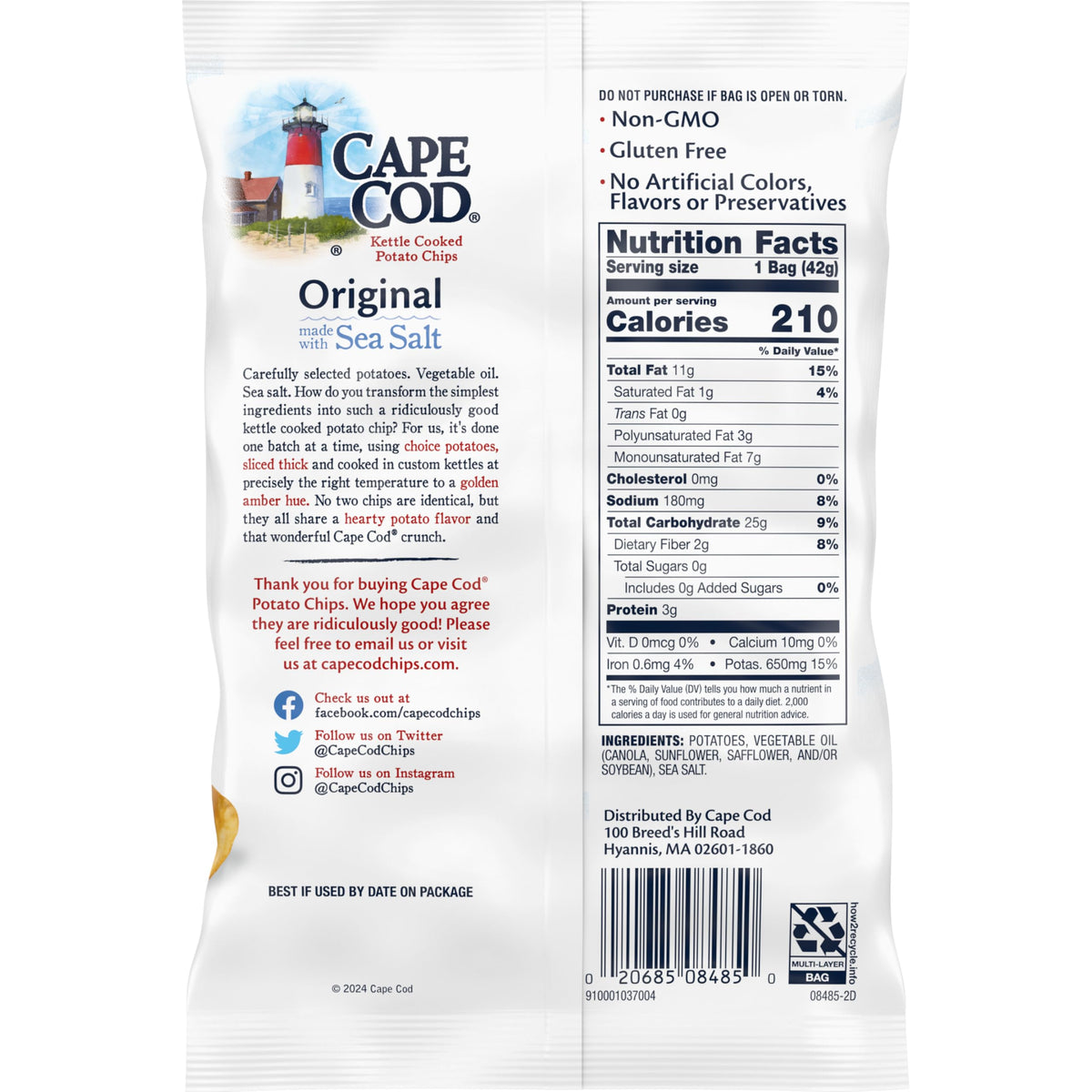 Cape Cod chips close-up on crunchy texture for satisfying bite