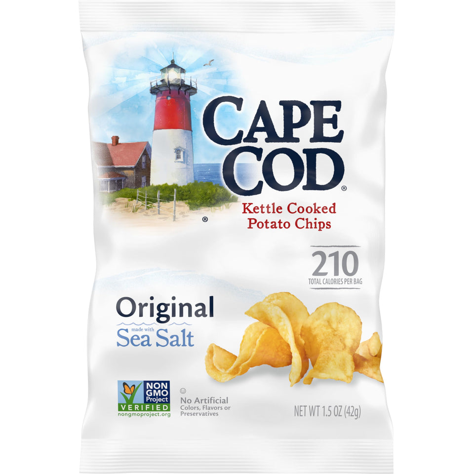 Cape Cod Original Kettle Chips bag front, ready-to-enjoy on the go