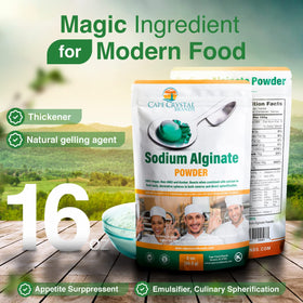 Cape Crystal Sodium Alginate powder pour shot shows smooth dispersion into liquids for sauces.