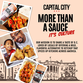 Capital City Mambo Sauce packaging-display — retail-ready bottle lineup