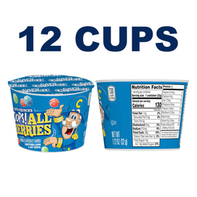 Cap'n Crunch OOPS All Berries cups back showing convenient single-serve packaging