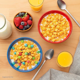 Cap'n Crunch OOPS All Berries serving bowl emphasizes family-friendly morning ritual