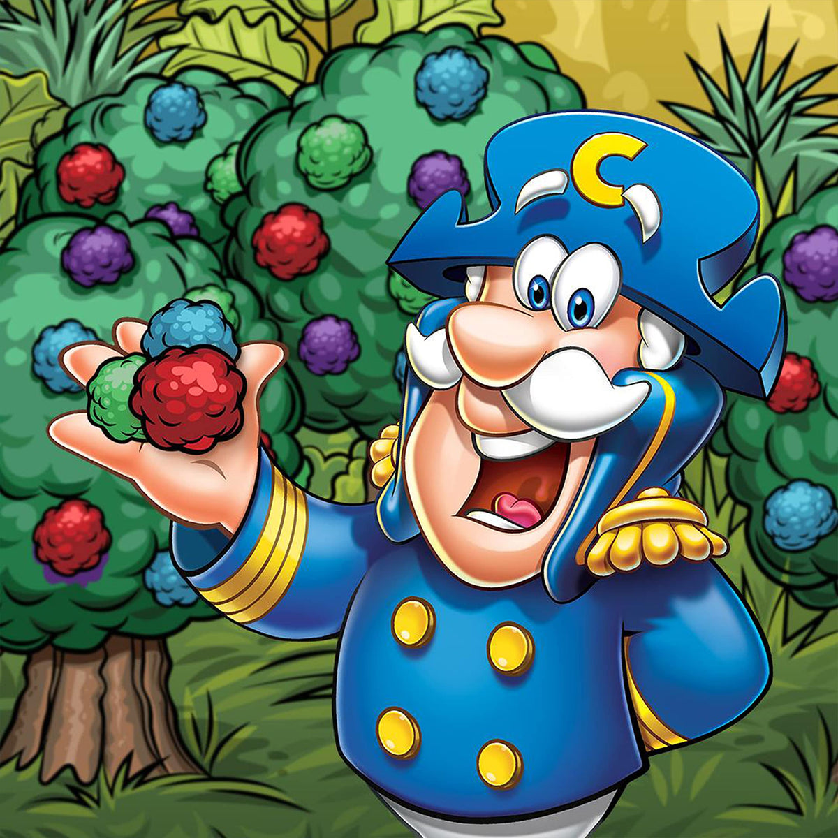 Cap'n Crunch OOPS! All Berries box with berry-filled twist for snacking.