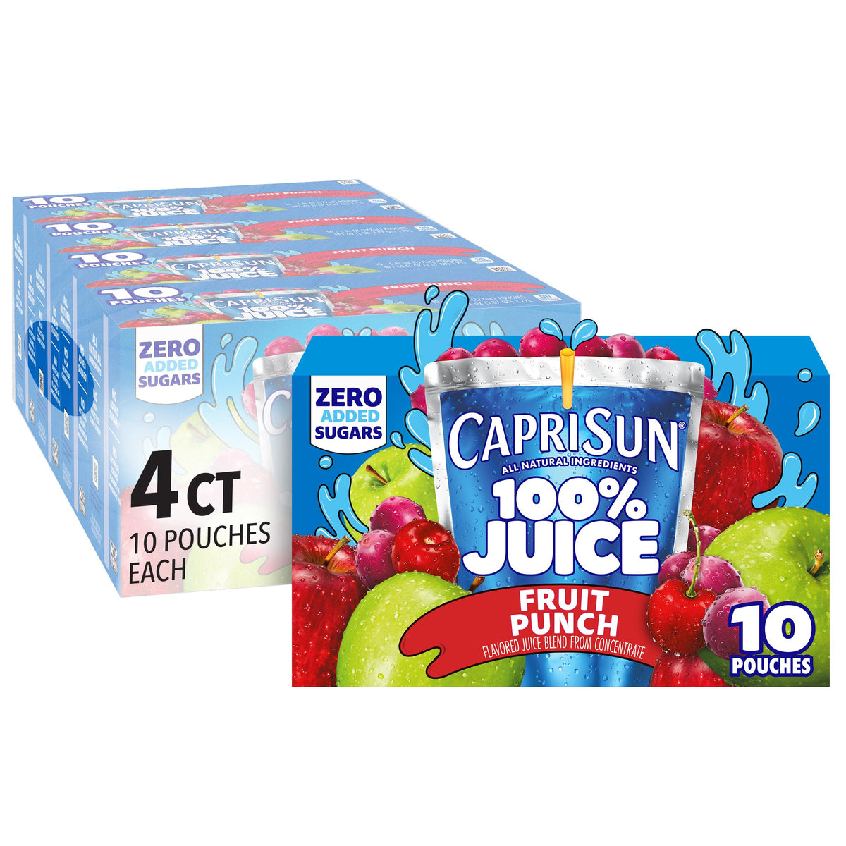 Capri Sun 100% Juice Fruit Punch pouch ready for school lunches