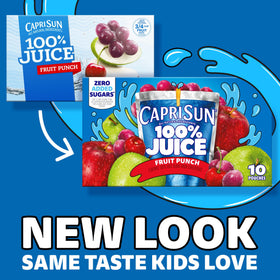 Capri Sun juice pouch close-up with vibrant fruit punch artwork