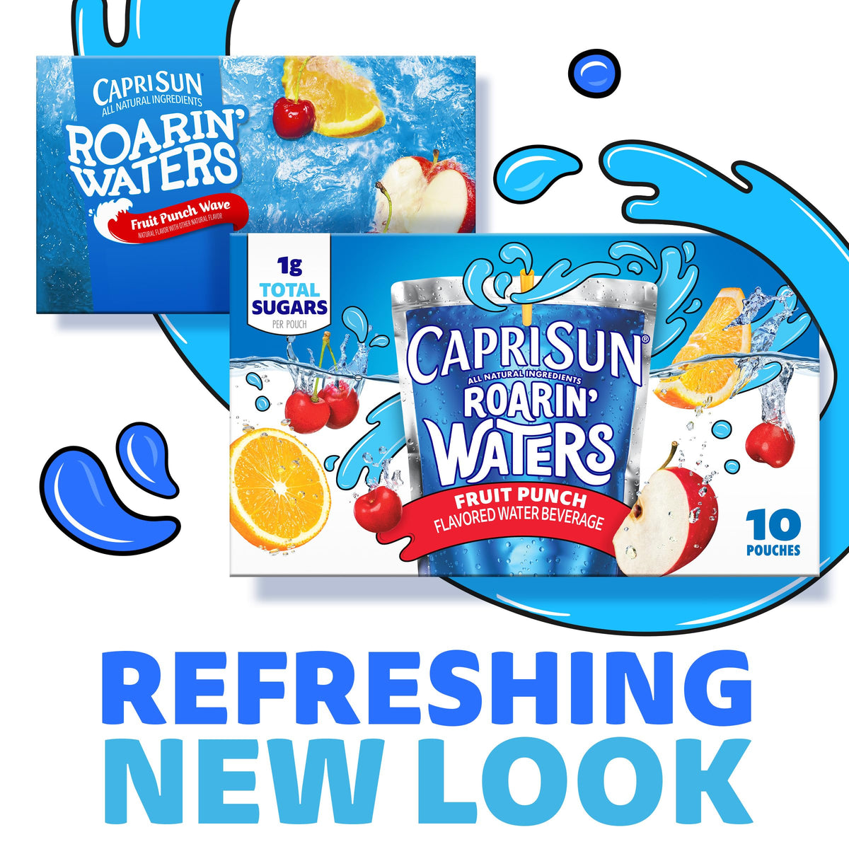Capri Sun Roarin' Waters pouch being handed out after practice