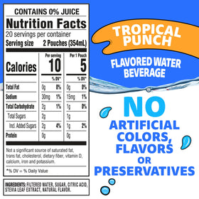 Capri Sun Roarin' Waters Tropical Punch packaging for lunchboxes.