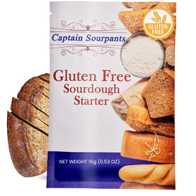 Captain Sourpants gluten-free sourdough starter, dehydrated close-up for quick loaf prep.