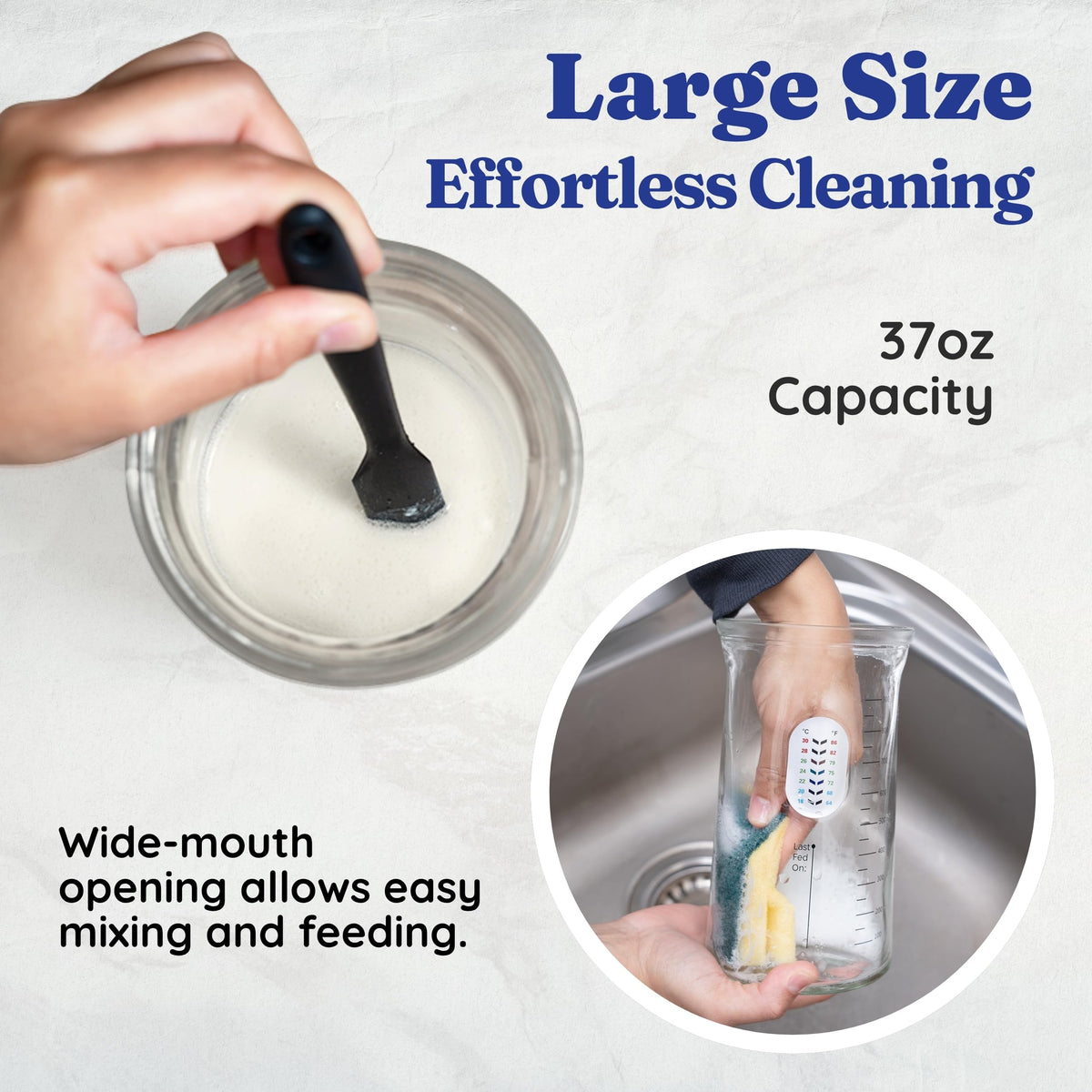 Captain Sourpants silicone spatula for gentle mixing and feeding.