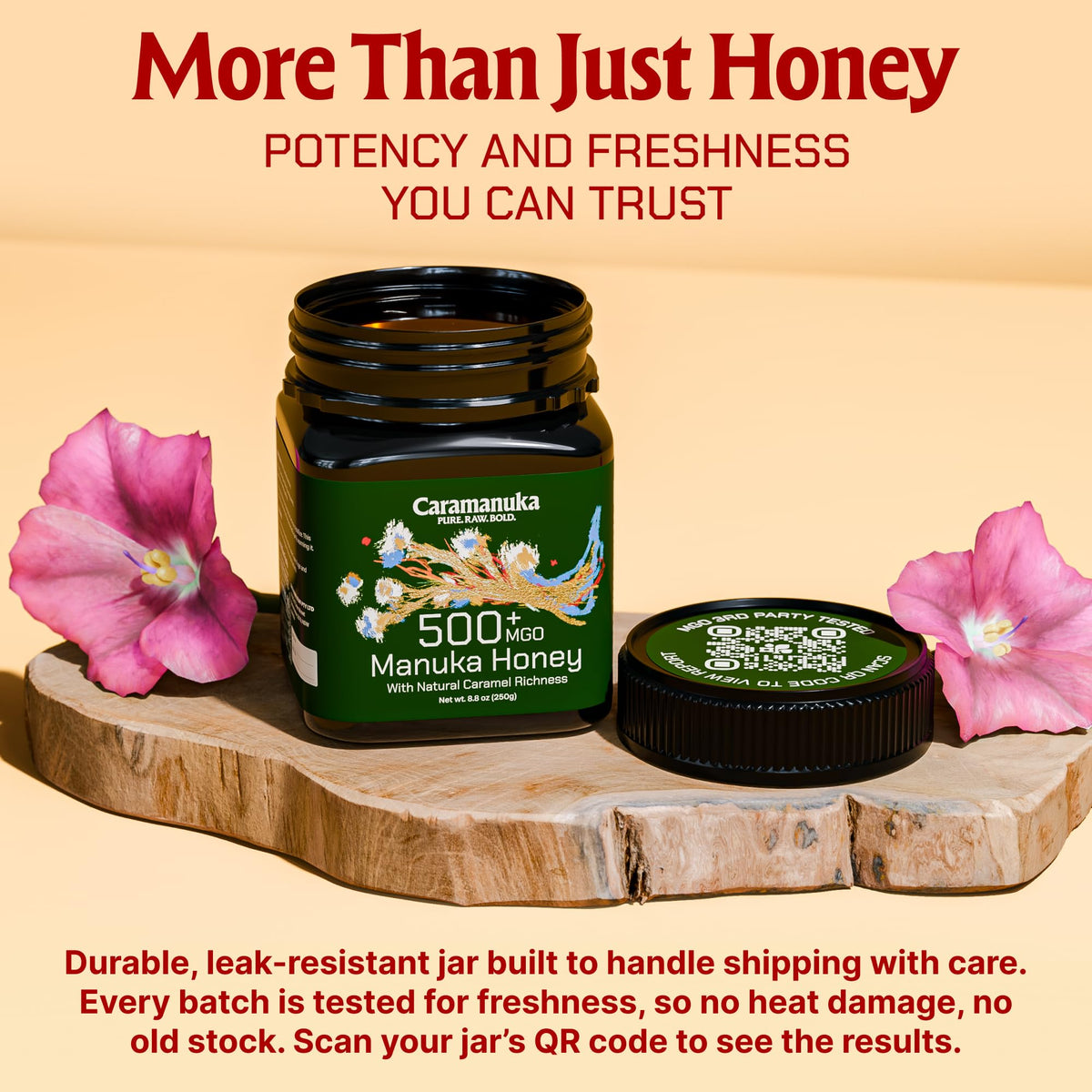 Caramanuka Manuka Honey MGO 500 drizzle on yogurt, everyday indulgence.