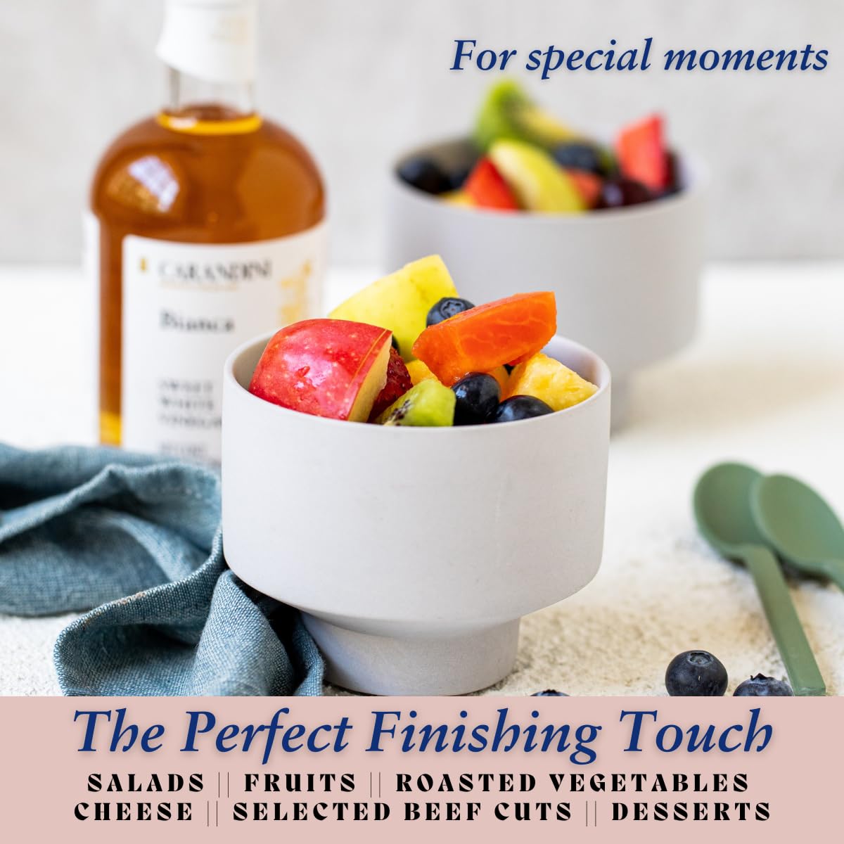 Carandini Bianca Sweet White Vinegar in kitchen elevates everyday cooking.