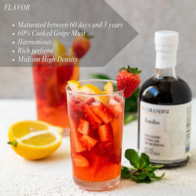 Carandini Emilio Silver balsamic dressing over salad enhances flavor with subtle tartness.