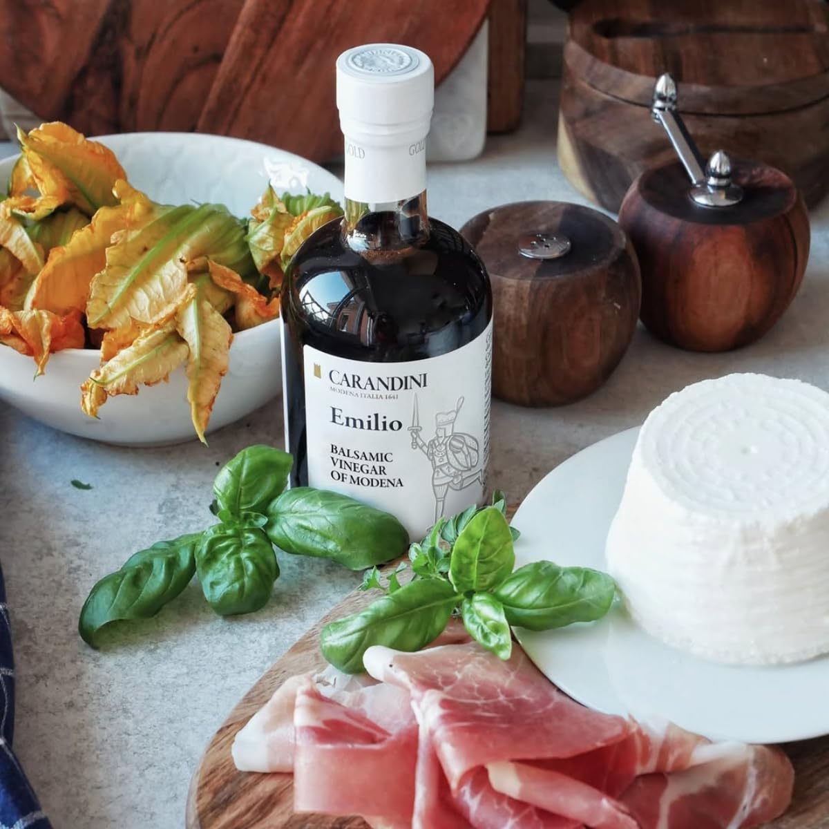 Carandini Emilio Silver balsamic glaze on figs dessert with nuanced sweetness and aroma.