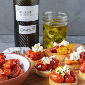 Drizzle Carapelli EVOO over roasted vegetables for depth.