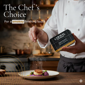 Caravel Gourmet smoked garlic salt boldens eggs, potatoes, and vegetables