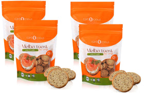 Carb-o-licious melba toast onion garlic 4 pack crisp keto snack