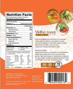 Carb-o-licious melba toast plain snacking setup, versatile low-carb companion.