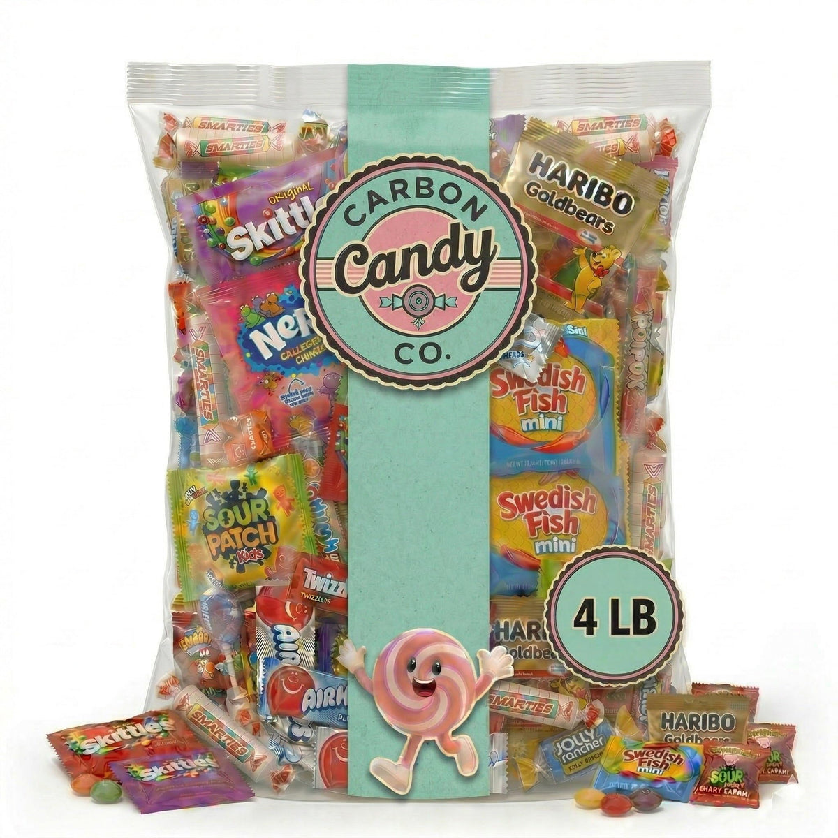 Carbon Candy Co bulk candy variety pack 4 lb displayed for party favors