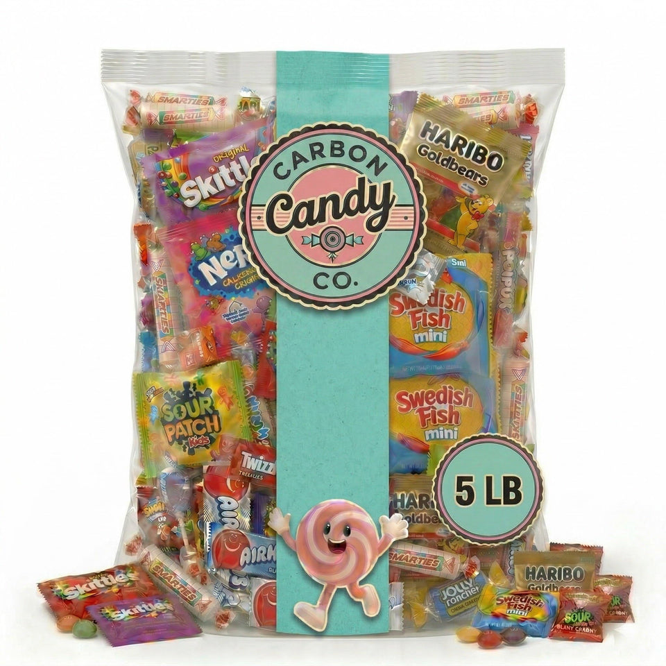 CARBON CANDY CO bulk candy variety pack image showing assorted wrapped sweets for party favors