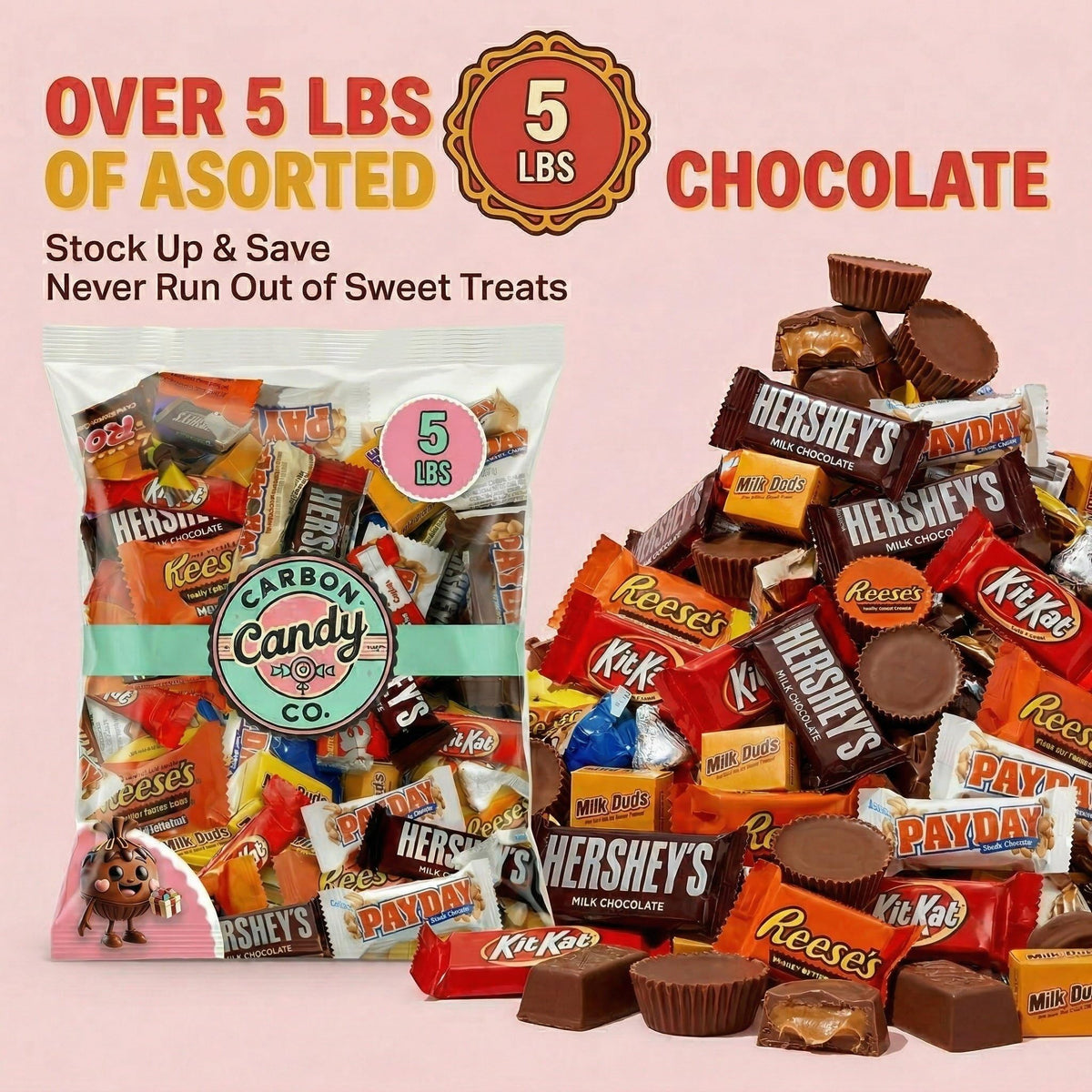 CARBON CANDY CO. dark and milk chocolate mini bars for sharing