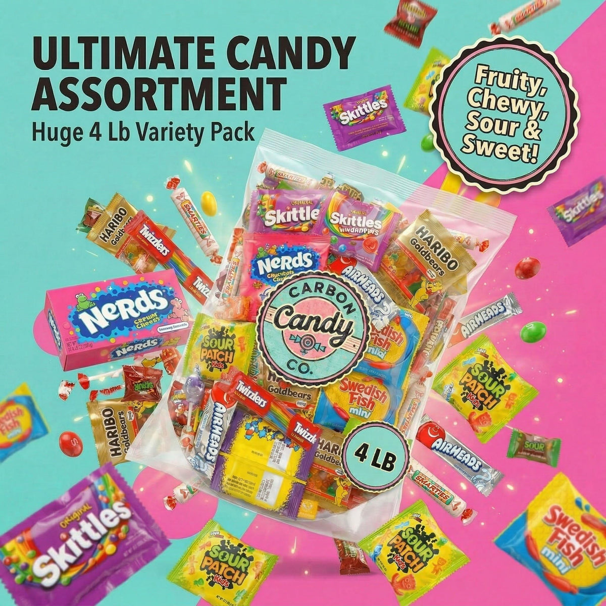 Individually wrapped candies from Carbon Candy Co for easy sharing