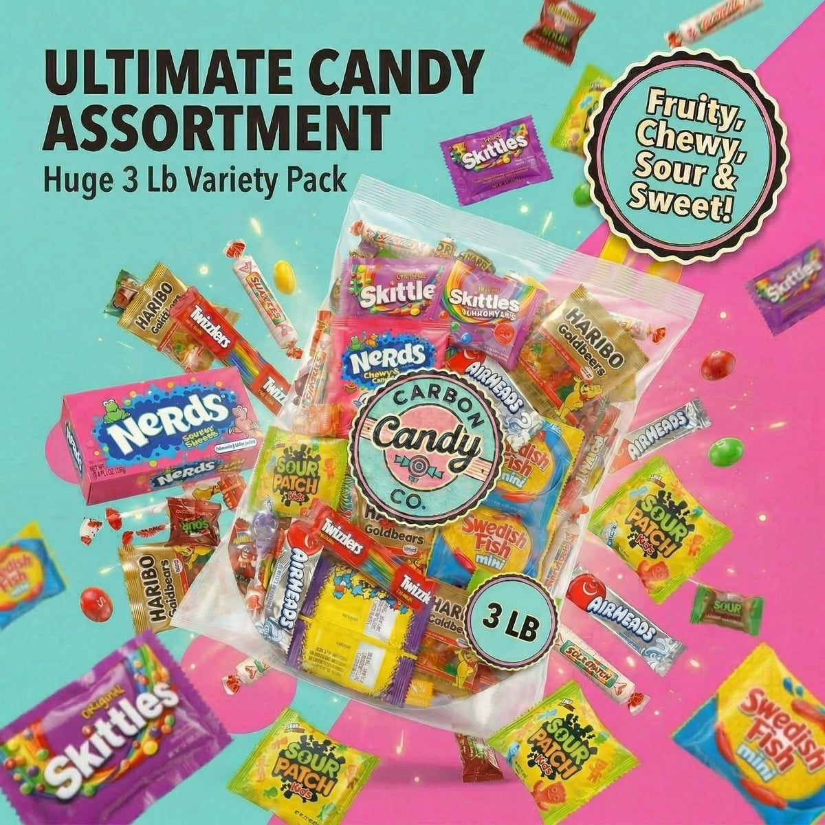 Carbon Candy Co individually wrapped sweets mix perfect for sharing at gatherings