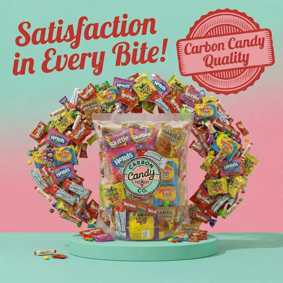 Office candy bulk from Carbon Candy Co for desks and break rooms