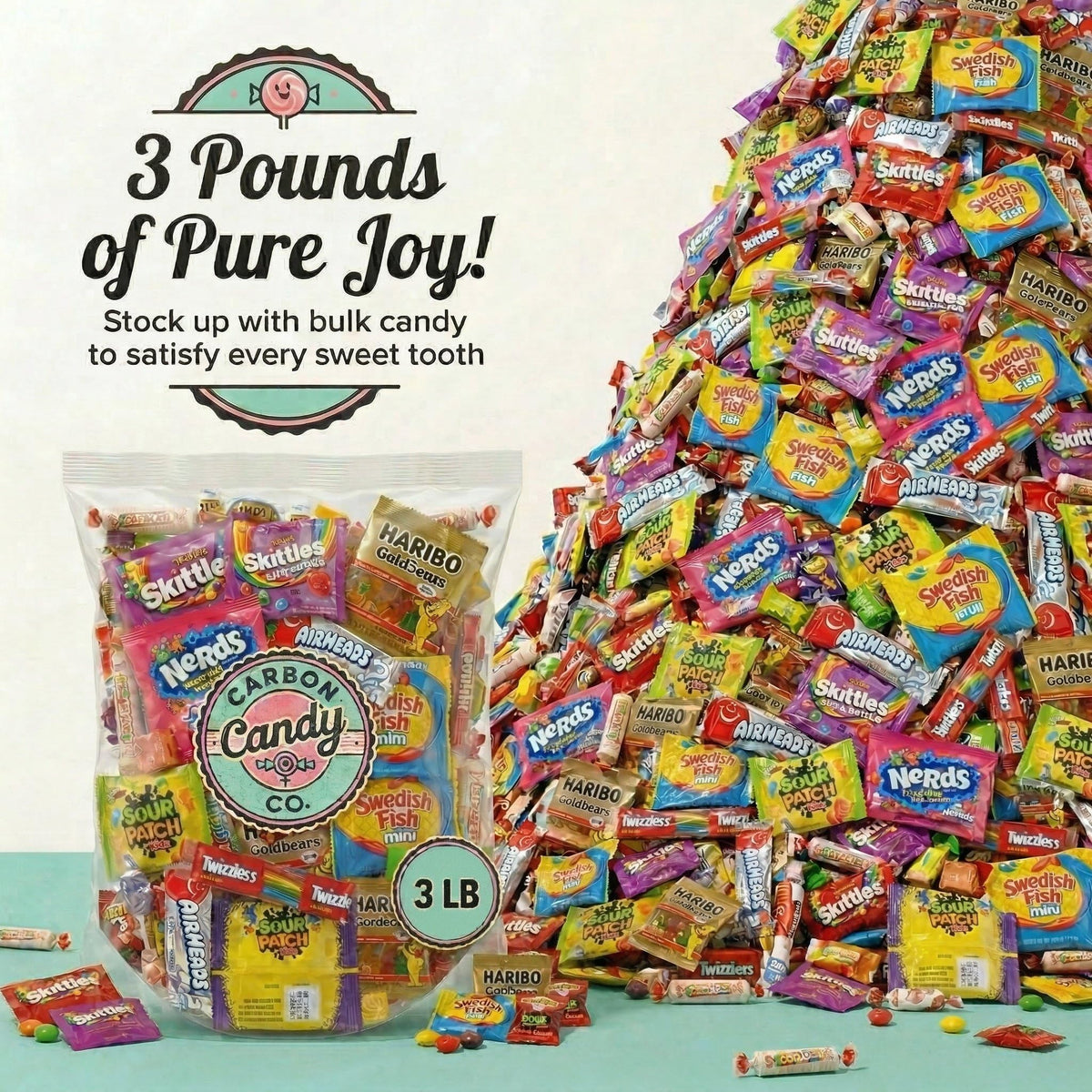Carbon Candy Co party-favor candy assortment ideal for birthdays and celebrations