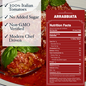 Carbone Fine Food tomato basil bottle emphasizes fresh herbs for lighter pasta dishes