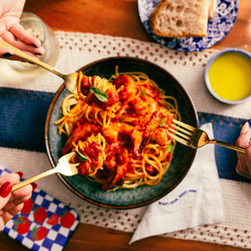 Carbone variety-pack display suggests convenient, restaurant-quality meals.