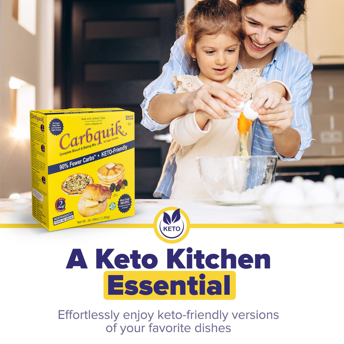 Carbquik biscuit mix nutrition panel for transparent labeling