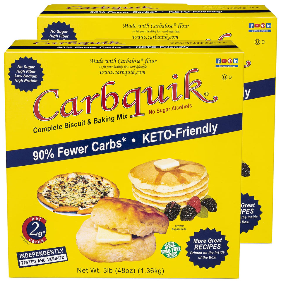 Carbquik biscuit mix tub front, keto baking staple