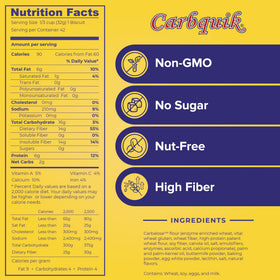 Carbquik box packaging on shelf communicates convenience for quick meals.