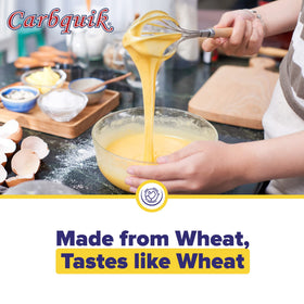 Carbquik nutrition label highlights carbs, fiber, and protein.