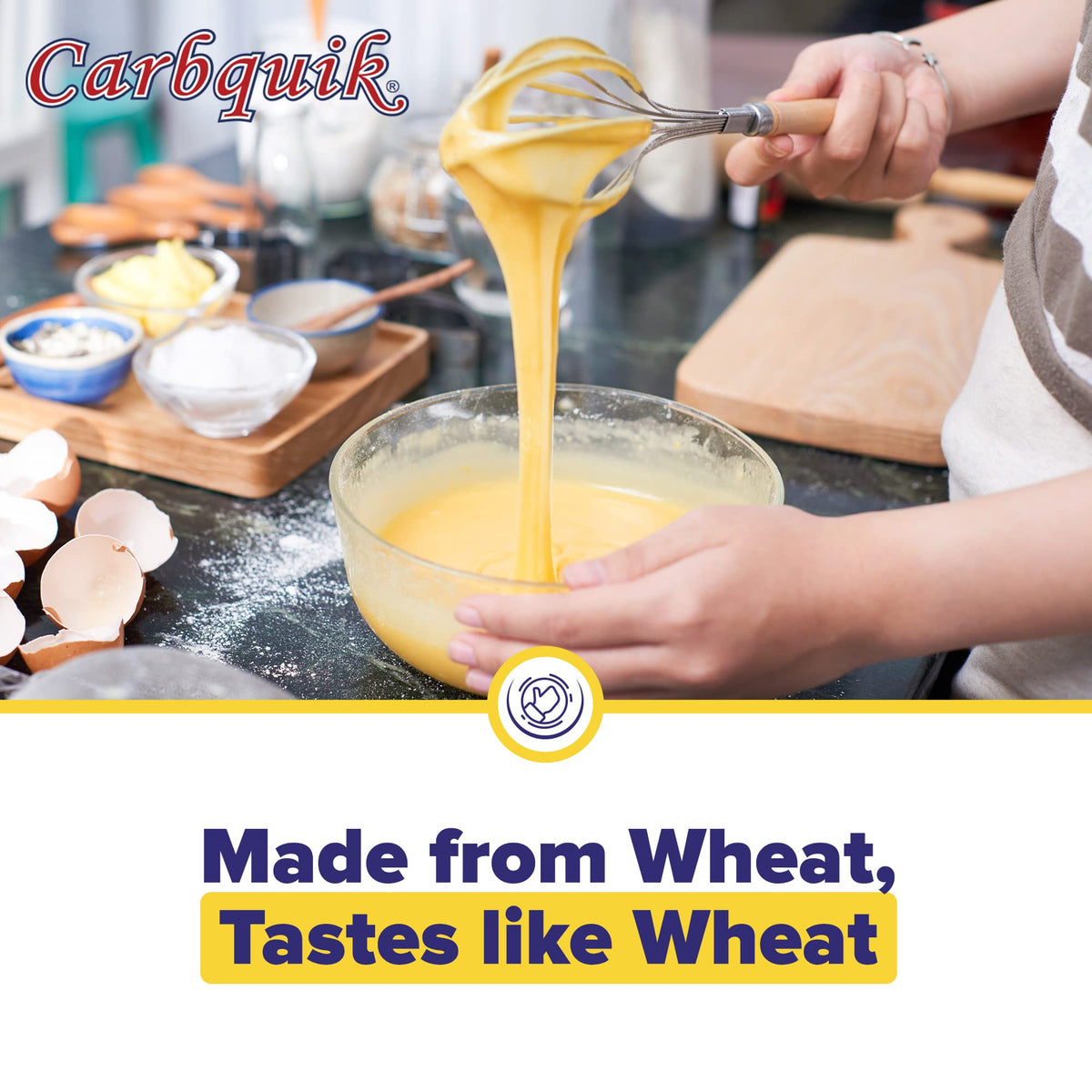 Carbquik scoop and powder measured for easy baking prep.