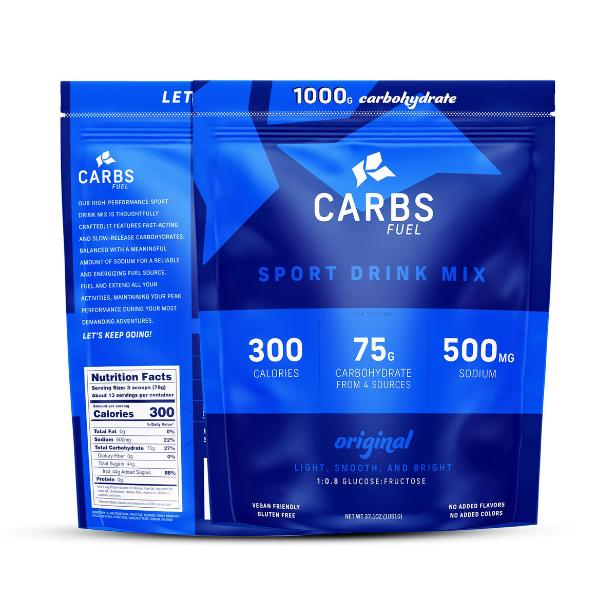 Carbs Fuel Original 1000g tub front view for endurance hydration