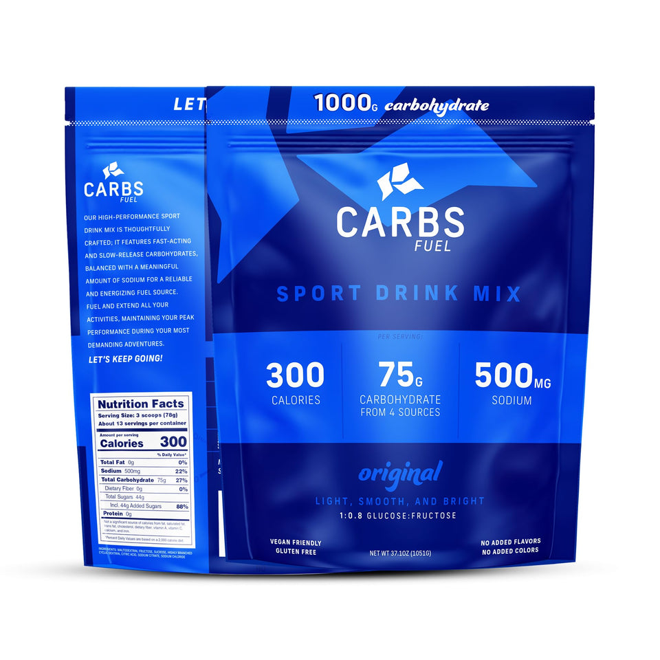 Carbs Fuel Original 1000g tub front view for endurance hydration