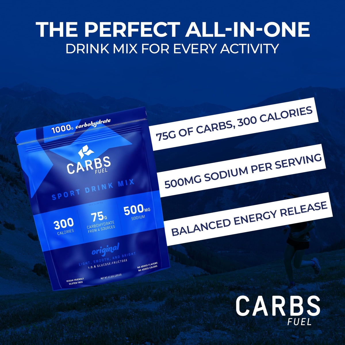 Carbs Fuel Original label close-up showing minimal ingredients