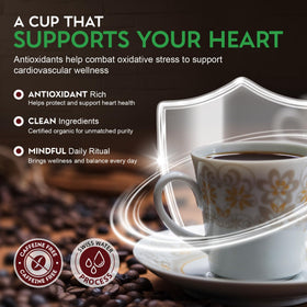 Cardiology Coffee decaf beans closeup highlighting rich flavor without caffeine