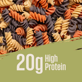 Care Free Kitchen nutrition label shows 20g protein and 26g fiber per serving.