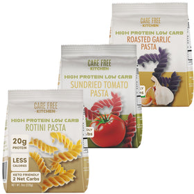 Care Free Kitchen Rotini Keto Pasta Plain 8oz bag, protein boost for meals.