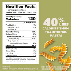 Care Free Kitchen Rotini plain bowl with sauce, showcasing keto-friendly dinner idea.