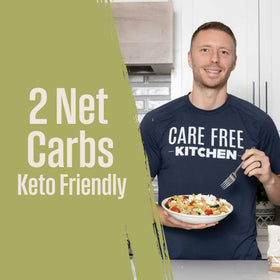 Care Free Kitchen Rotini plain dry pasta, raw noodles with texture on display.