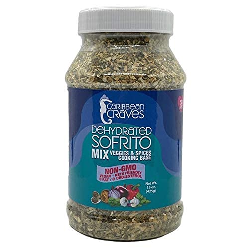 Caribbean Craves dehydrated sofrito mix packaging for easy Puerto Rican flavor at home.