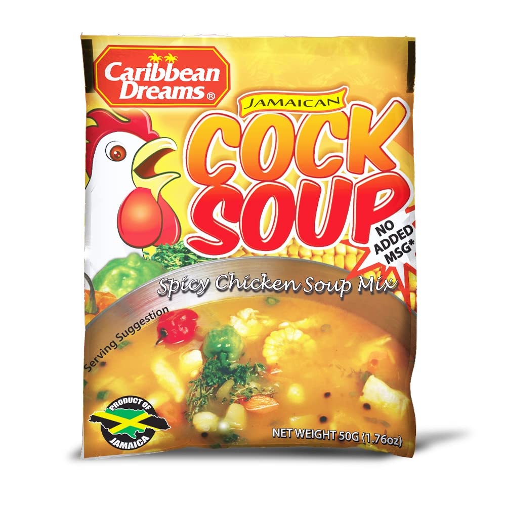 Caribbean Dreams Cock Soup Pack-10 shows convenient, authentic flavor for quick meals.