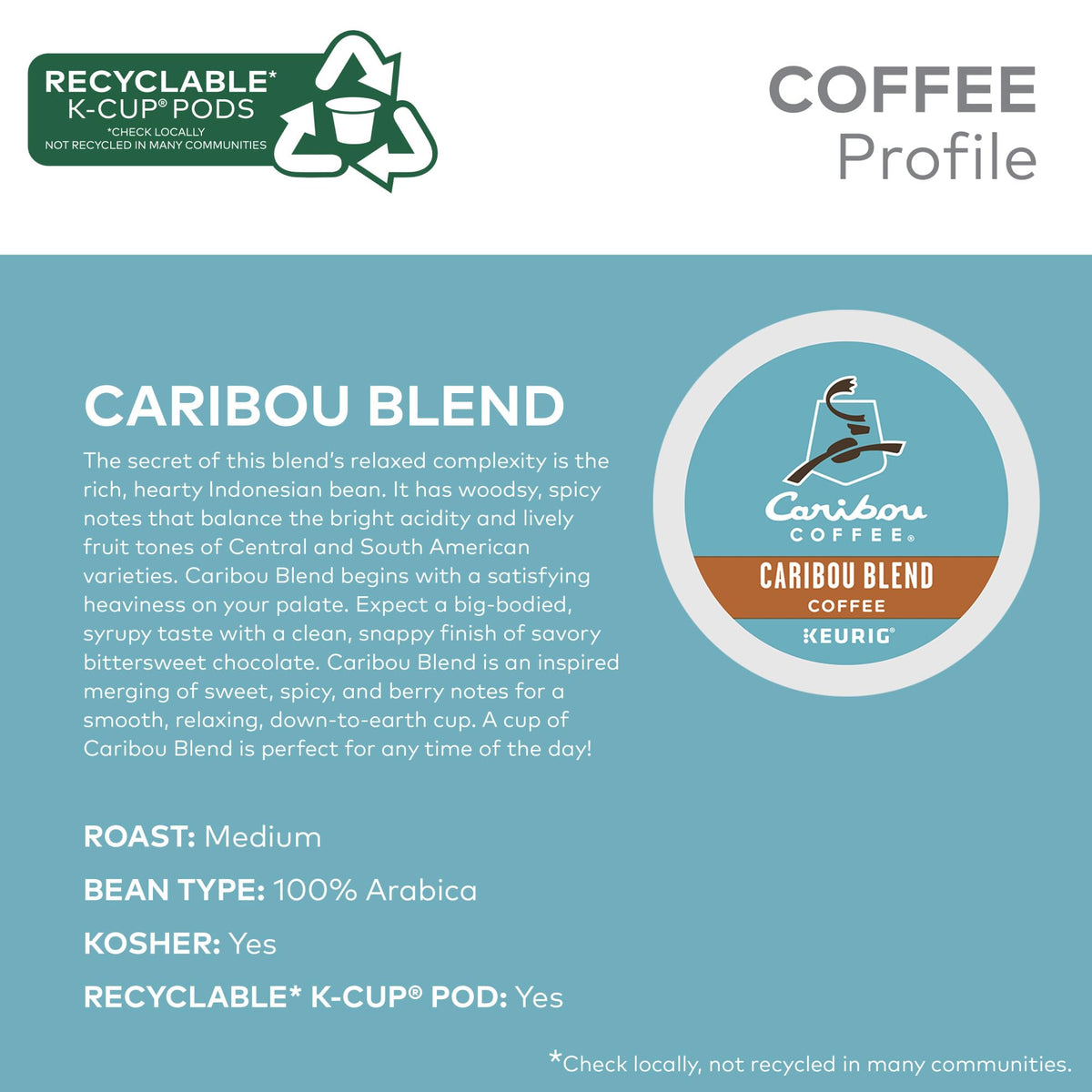 Caribou Blend K-Cup pod ready for a smooth morning cup.