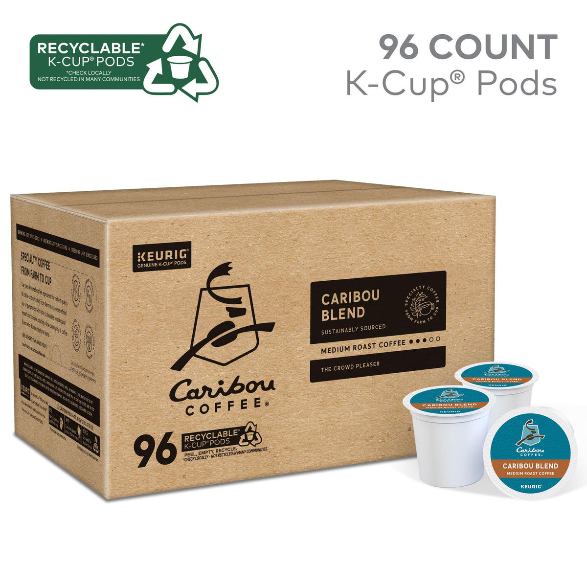 Caribou Blend cup on saucer ready to enjoy a medium roast