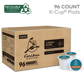 Caribou Blend cup on saucer ready to enjoy a medium roast