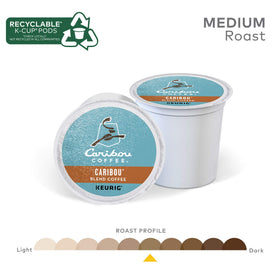 Aroma-steam of Caribou Blend K-Cup emphasizes woodsy, spicy notes during brewing.